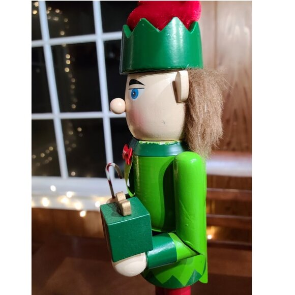 Christmas Nutcracker Soldier Elf Decor Wooden Statue Holiday Table Decoration - Picture 7 of 11